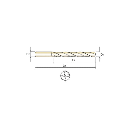 VHM - Bohrer - UNI - 5xD ohne Kühlkanal - Glatt (DH424) 3,0 mm - 10,0 mm