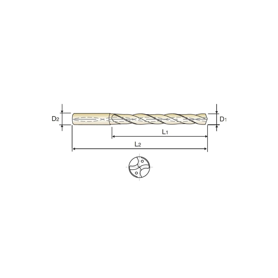 VHM - Bohrer - UNI - 5xD mit Kühlkanal - Weldon (DH448) 3,0 mm - 10,0 mm