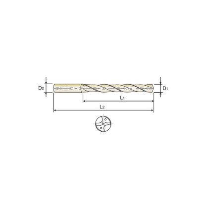 VHM - Bohrer - UNI - 5xD mit Kühlkanal - Weldon (DH448) 3,0 mm - 10,0 mm