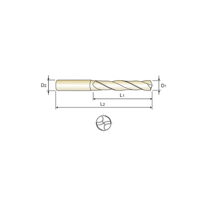 VHM - Bohrer - UNI - 3xD ohne Kühlkanal - Glatt (DH423) 12,1 mm - 20,0 mm