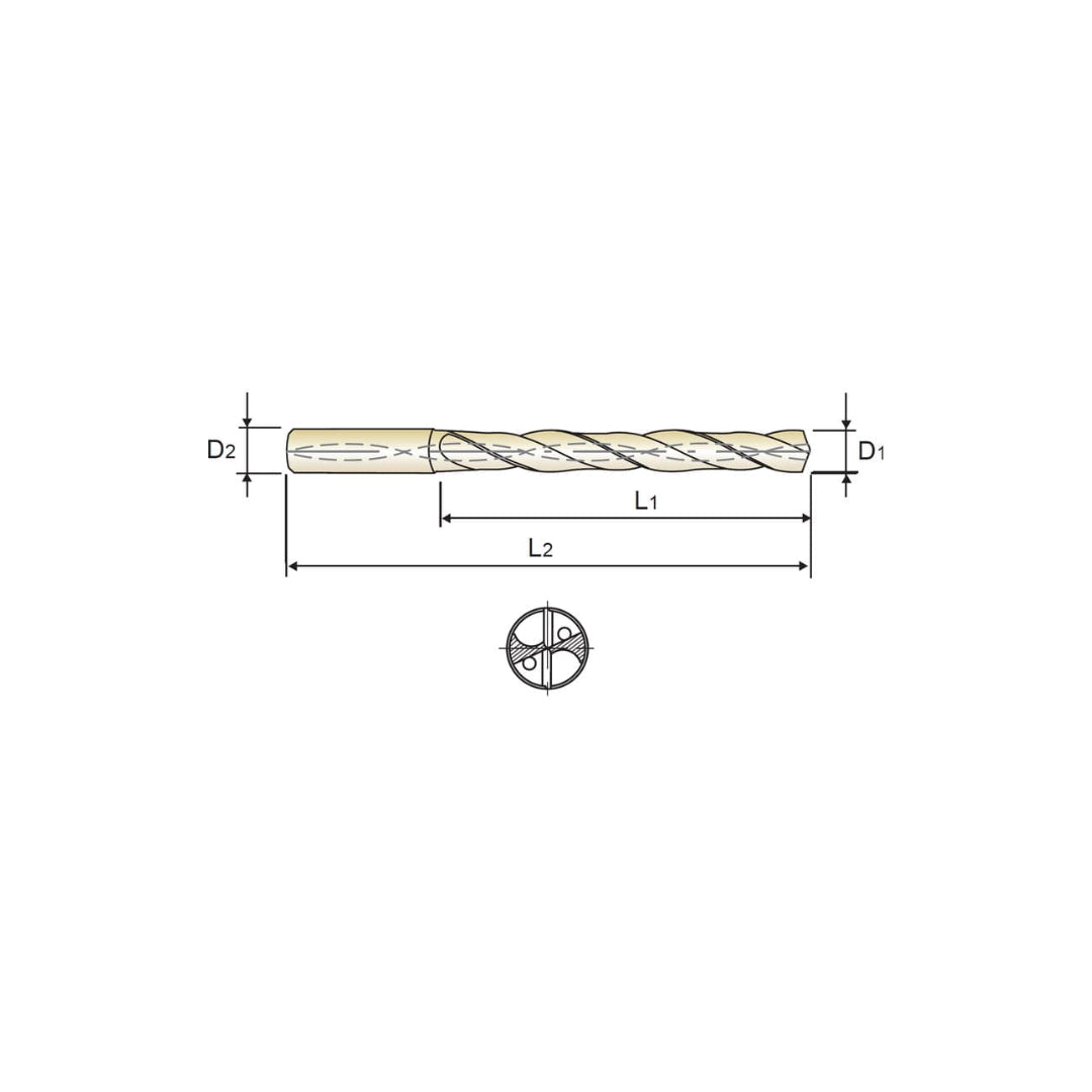 VHM - Bohrer - INOX- 5xD mit Kühlkanal - Weldon (DH652) 3,0 - 12,0 mm