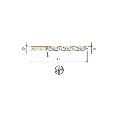 VHM - Bohrer - INOX- 5xD mit Kühlkanal - Weldon (DH652) 3,0 - 12,0 mm