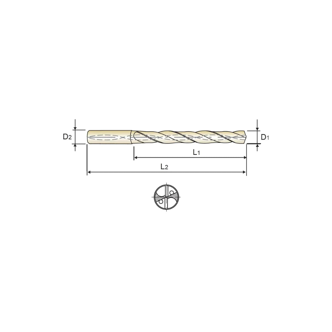 VHM - Bohrer - INOX- 5xD mit Kühlkanal - Glatt (DH452) 10,1 - 20 mm