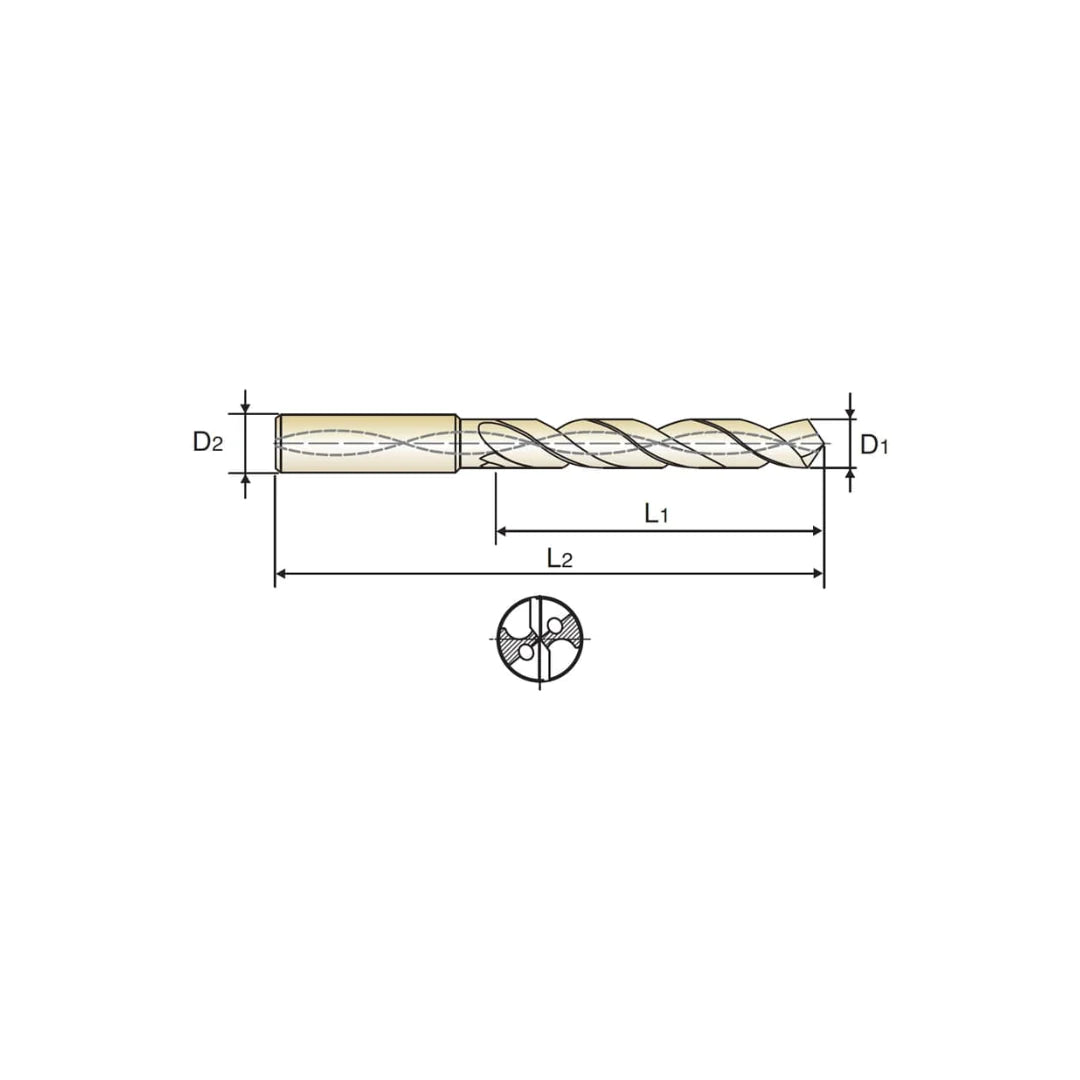 VHM - Bohrer - ALU - 5xD - mit Kühlkanal - Weldon (D5633) 3,0 mm - 10,0 mm