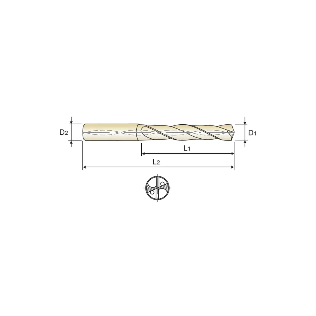 VHM - Bohrer - INOX- 3xD mit Kühlkanal - Glatt (DH451) 10,1 mm - 20,0 mm