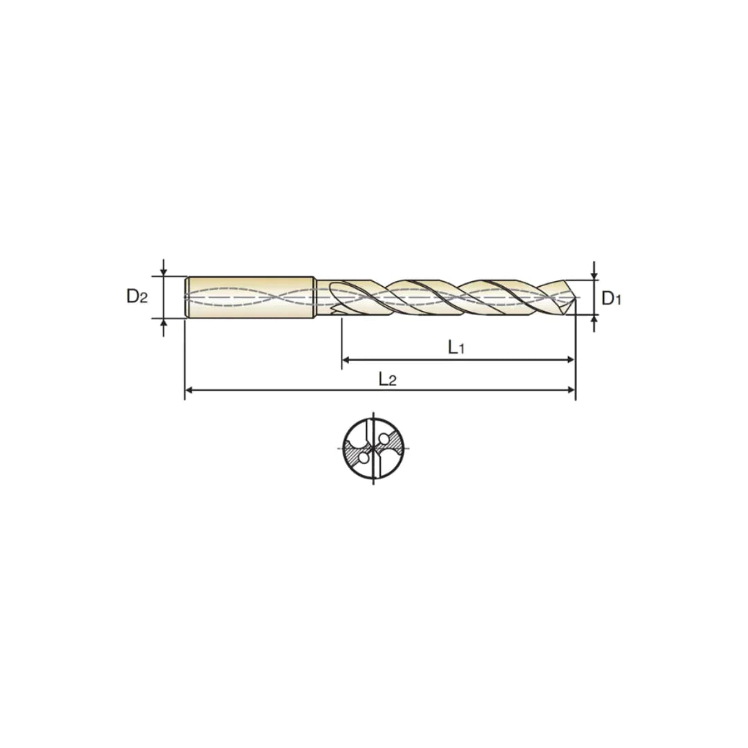 VHM - Bohrer - ALU - 3xD mit Kühlkanal - Glatt (D5432) 10,1 mm - 20,0 mm